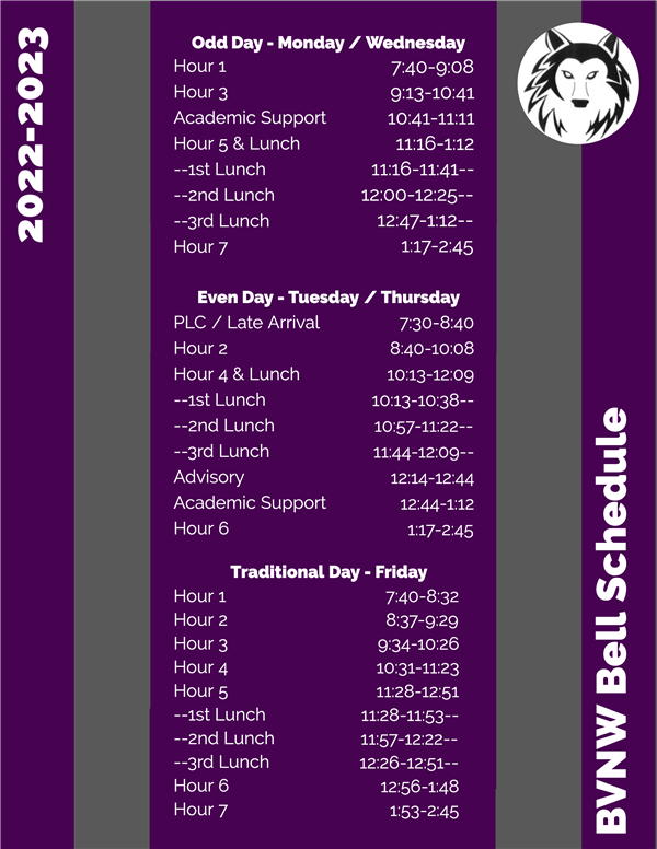 BVNW Daily Schedule